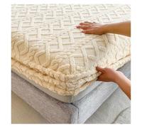 Lenzuolo Invernale Copriletto Jacquard Coprimaterasso in Velluto Goffrato 3D Coprimaterasso Lenzuolo con Angoli Caldo Invernale Coprimaterasso Addensato Termico Lenzuolo Con Angoli(Khaki,160x200x30cm)