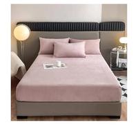 Lenzuolo Invernale Lenzuolo con angoli in flanella, morbido e confortevole, copriletto elastico, coprimaterasso, copriletto invernale caldo in velluto Termico Lenzuolo Con Angoli(Color3,180x200x25cm 1