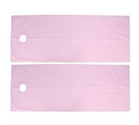 Lenzuolo massaggio riutilizzabile, 2 pezzi, a prova di olio, impermeabile, in poliestere, per spa, saloni, con foro per il viso, materasso in morbido cotone per salone di bellezza (rosa)