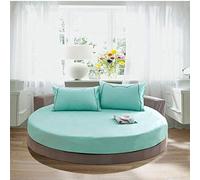 Lenzuolo morbido cotone rotondo lenzuolo con angoli tinta unita copriletto rotondo set biancheria da letto coprimaterasso coprimaterasso lenzuolo morbido 220x220 cm verde chiaro