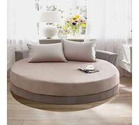 Lenzuolo morbido cotone rotondo lenzuolo con angoli tinta unita copriletto rotondo set biancheria da letto coprimaterasso coprimaterasso lenzuolo morbido 250x250 cm grigio argento