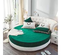 Lenzuolo morbido Tessuti per la casa Lenzuolo rotondo in velluto Lenzuolo con angoli Forma rotonda Letto in pile di corallo Hotel Lenzuolo rotondo morbido Rotondo2.2M Verde