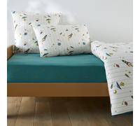 Lenzuolo per bambini, 30% cotone lavato riciclato, altezza 25 cm, stampa con razzi, EGOR Altro 90 x 190 cm
