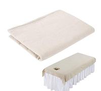 Lenzuolo per Lettini massaggi di bellezza,Salviette per massaggi SPA Couch Coperchi per protezioni letti morbidi in cotone con fodera per il respiro del viso,Facile sostituire e pulire(Khaki)