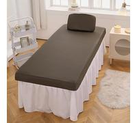 Lenzuolo Per Salone Impermeabile Resistente All'Olio, Spa Copertura Per Lettino da Massaggio, Lenzuola Per Centro Benessere Per Massaggi Per Salone di Bellezza Brown 80x190cm