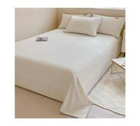 Lenzuolo piano in peluche di flanella per letto singolo matrimoniale king super king Lenzuolo sopra in pile in microfibra super morbido (Color : White, Size : 200x230cm+48x74cm x2)