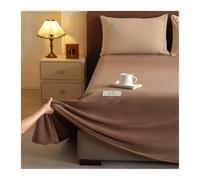 Lenzuolo piano sopra di flanella singolo matrimoniale lenzuolo superiore in micropile di velluto super morbido e accogliente invernale(Brown,235x255cm+48x74cm x2)