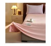 Lenzuolo piano sopra di flanella singolo matrimoniale lenzuolo superiore in micropile di velluto super morbido e accogliente invernale(Pink,235x245cm)