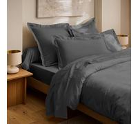 Lenzuolo Prestige 100% raso di cotone pettinato, 120 fili/cm², cotone puro (grafite, lenzuolo con angoli 180 x 200 cm + 30 cm)