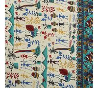 Lenzuolo Queen Size Tessuto Cotone Copriletto Fatto a Mano Stampa Sanganeri M...