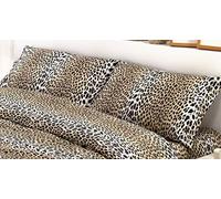 Lenzuolo Rotondo Con Elastico Maculato Diametro 200-210-220-230-240 o federe 100% Cotone (Leopardato, Solo coppia federe 50x80)