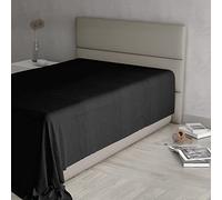 Lenzuolo Sopra MAX COLOR Piazza e Mezza 180x300 cm, 100% Cotone Made in Italy - Lenzuola Letto Piazza e Mezza in Tinta Unita - NERO