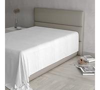 Lenzuolo Sopra MAX COLOR Piazza e Mezza 180x300 cm, 100% Cotone Made in Italy - Lenzuola Letto Piazza e Mezza in Tinta Unita - BIANCO