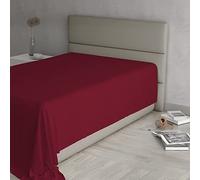 Lenzuolo Sopra MAX COLOR Piazza e Mezza 180x300 cm, 100% Cotone Made in Italy - Lenzuola Letto Piazza e Mezza in Tinta Unita - BORDEAUX