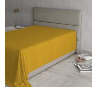 Lenzuolo Sopra MAX COLOR Piazza e Mezza 180x300 cm, 100% Cotone Made in Italy - Lenzuola Letto Piazza e Mezza in Tinta Unita - SENAPE