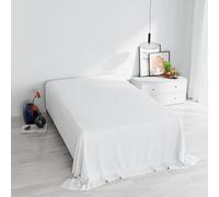 Lenzuolo Sopra MAX COLOR Piazza e Mezza 180x300 cm, 100% Cotone Made in Italy - Lenzuola Letto Piazza e Mezza in Tinta Unita - BIANCO