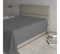 Lenzuolo Sopra MAX COLOR Piazza e Mezza 180x300 cm, 100% Cotone Made in Italy - Lenzuola Letto Piazza e Mezza in Tinta Unita - GRIGIO SCURO