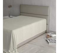 Lenzuolo Sopra MAX COLOR Piazza e Mezza 180x300 cm, 100% Cotone Made in Italy - Lenzuola Letto Piazza e Mezza in Tinta Unita - PANNA