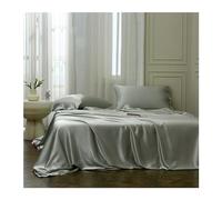 Lenzuolo Sopra Piano in Raso Singolo Matrimoniale 170x230cm 230x250cm 250x250cm in Seta Lavata Delicato Sulla Pelle Liscio Come la Seta(Light Gray,170x230cm)