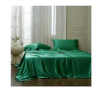 Lenzuolo Sopra Piano in Raso Singolo Matrimoniale 170x230cm 230x250cm 250x250cm in Seta Lavata Delicato Sulla Pelle Liscio Come la Seta(Dark Green,170x230cm)