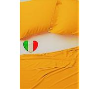 Lenzuolo Sopra Teso Senza angoli o federe 100% Cotone Tinta Unita 6 Misure Made in Italy (Matrimoniale 240x300, Ocra)