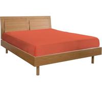 Lenzuolo Sotto con Angoli ed Elastici 100% Cotone, Made in Italy, Arancione una piazza e mezza misure 120/130 cm x 190/200 cm + 25 cm