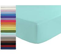 Lenzuolo Sotto con Angoli ed Elastici 100% Cotone Misura cm 90x200 Letto Singolo Una Piazza Altezza Materasso cm 25 Colore VERDE ACQUA Made in Italy 57 fili al cm2