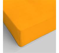 Lenzuolo Sotto Con Angoli Singolo 90x190 o 90x200 o 210+ H 25,30,35 cm 100% Cotone 25 Colori (90x190+Angolo H25, Ocra)