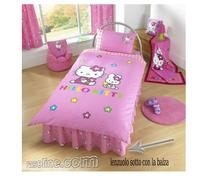 Lenzuolo Sotto Con Balza A Volant 1 Piazza Hello Kitty
