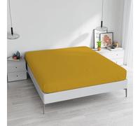 Lenzuolo Sotto MAX COLOR con Angoli Elasticizzati da 25 cm Letto Matrimoniale 170x200 cm, 100% Cotone Made in Italy - Tinta Unita SENAPE