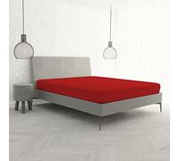 Lenzuolo Sotto MAX COLOR con Angoli Elasticizzati da 25 cm Letto Matrimoniale 170x200 cm, 100% Cotone Made in Italy - Tinta Unita ROSSO