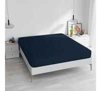 Lenzuolo Sotto MAX COLOR con Angoli Elasticizzati da 25 cm Letto Matrimoniale 170x200 cm, 100% Cotone Made in Italy - Tinta Unita BLU SCURO