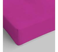 Lenzuolo Sotto MAX COLOR con Angoli Elasticizzati da 25 cm Letto Matrimoniale Maxi 180x200 cm, 100% Cotone Made in Italy - Tinta Unita FUCSIA