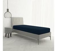 Lenzuolo Sotto MAX COLOR con Angoli Elasticizzati da 25 cm Letto Singolo 90x200 cm, 100% Cotone Made in Italy - Tinta Unita BLU SCURO