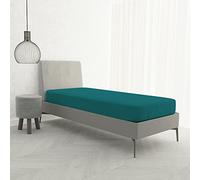 Lenzuolo Sotto MAX COLOR con Angoli Elasticizzati da 25 cm Letto Singolo 90x200 cm, 100% Cotone Made in Italy - Tinta Unita VERDE BOTTIGLIA
