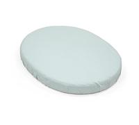 Lenzuolo sotto Stokke Sleepi Mini, Dots Sage - Morbide lenzuola per sogni dolcissimi - Per il materasso ovale Sleepi Mini - Sicuro, elegante e lavabile - 100% morbido percalle di cotone