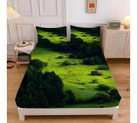 Lenzuolo Sotto una Piazza e Mezza Foresta Scenario Naturale Stampe Lenzuolo Sotto Profondità 30cm, Morbido in Lavatrice Coprimaterasso Traspirante e Lavabile con 2 Federe - 140x200cm sd2308