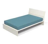 Lenzuolo Sotto1 Piazza e Mezzo con Angoli ed Elastico Tinta Unita in Cotone Ottanio