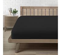 Lenzuolo Una Piazza e Mezza con Angoli, in Premium Microfibra Certificata Oeko-TEX®, Lenzuolo Confortevole Morbido Traspirante Nero 140x190/200 H30 cm
