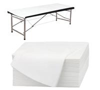 Lenzuolo Usa e Getta, 100 Pezzi 80 x 180cm Lenzuola Monouso in Tessuto non Tessuto, Copri Lettino Estetista, per uso in Centri Medici Temporanei, Case di Cura, Bianco