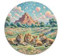 Leo 1000 Pezzi Jigsaw Animal Puzzle Rotondo Per Adulti O Bambini Giochi Da Tavolo Arte Ecofriendly 1000pcs (67.5x67.5cm)