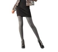 Leo Corsetteria Collant per donna moda coprente ricamo rilievo treccia colorato microfibra 90 den Taglia 1-2 - S Fumo