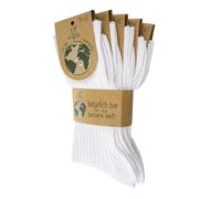Leo Design 5 paia di calzini in cotone biologico, uomo e donna, super morbidi, traspiranti, 80% cotone biologico naturale, senza cuciture, ipoallergenici, bianco, 6-8