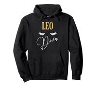 Leo Diva Zodiac Birthday Queen Grafica Felpa con Cappuccio