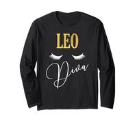Leo Diva Zodiac Birthday Queen Grafica Maglia a Manica