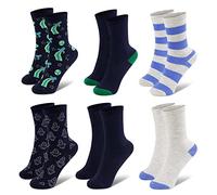 Leo & Emma Set di calze 6 paia per bambini di diverse taglie e modelli (Spazio, 31-34)