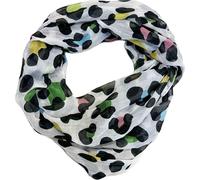 Leo Leopard Loop Sciarpa in misto seta con stampa animale, panno estate primavera autunno sciarpa seta seta, verde giallo, 180 x 75 cm