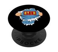Leo nome Supereroe regalo per ragazzi di nome Leone PopSockets PopGrip Adesivo