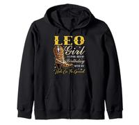 Leo Ragazza Che entra nel Mio Compleanno con i Miei Stivali Felpa con Cappuccio