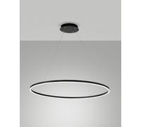LEO SOSPENSIONE NERA A LED 60W 3000K 6300LM D.100CM DIMMERABILE DALI